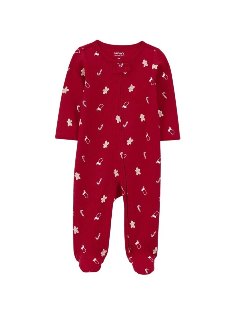 Carters Christmas Thermal Sleep N Play Newborn Red Gingerbread Footed Romper